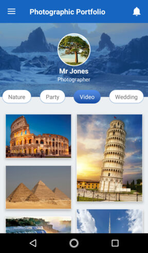 Portfolio Home App Design